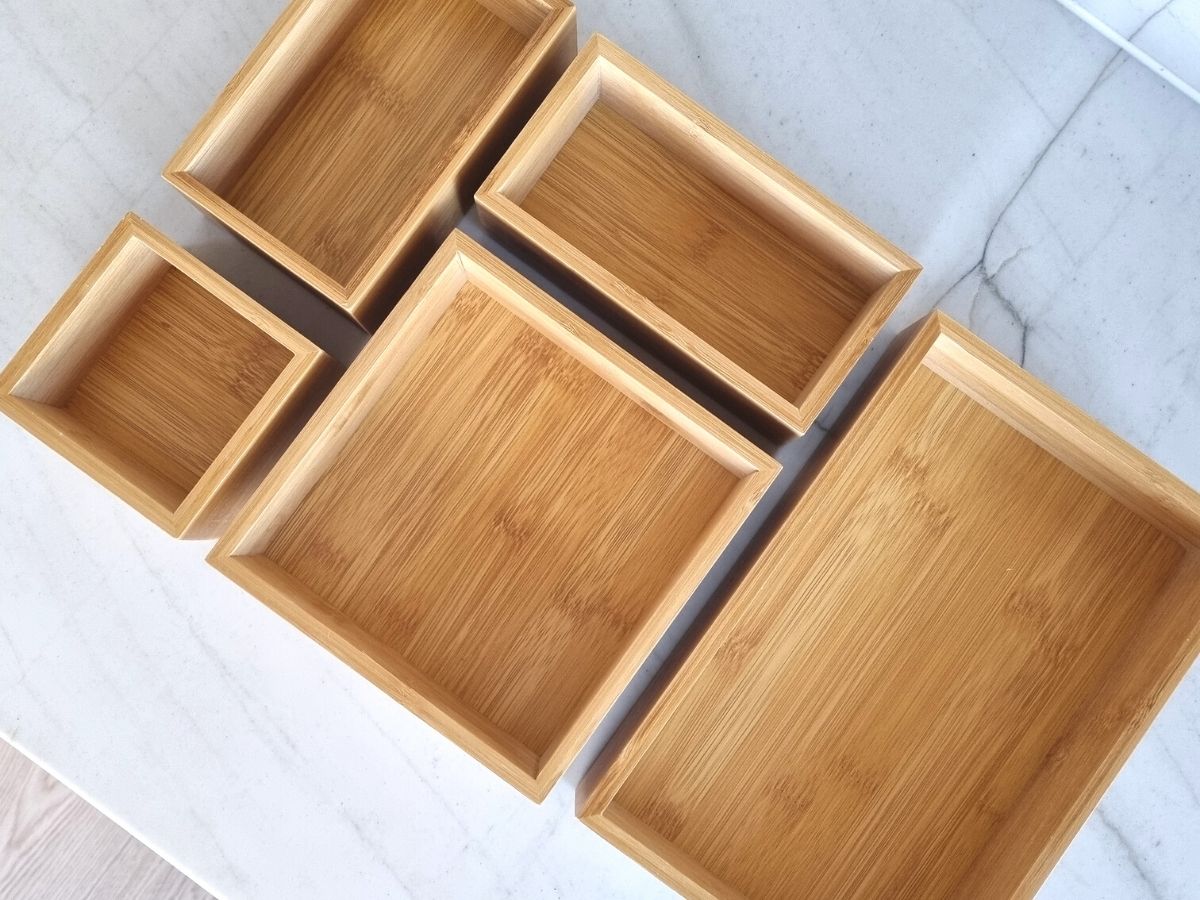 Aufbewahrungsboxen Holz (5er Set)